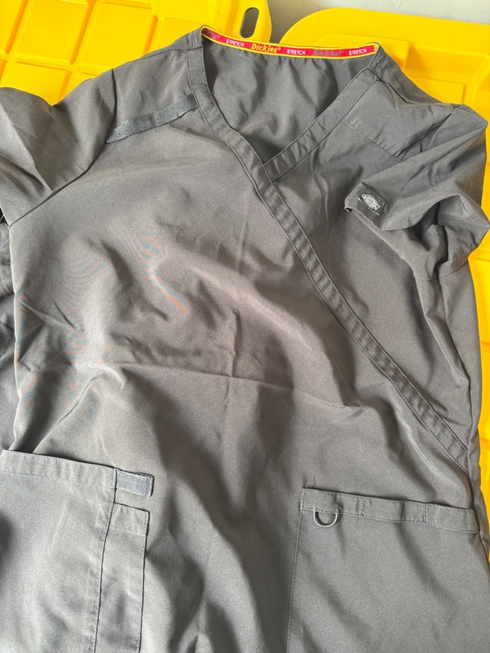 Dickies Black Women's V-Neck Scrub Top and bottoms.